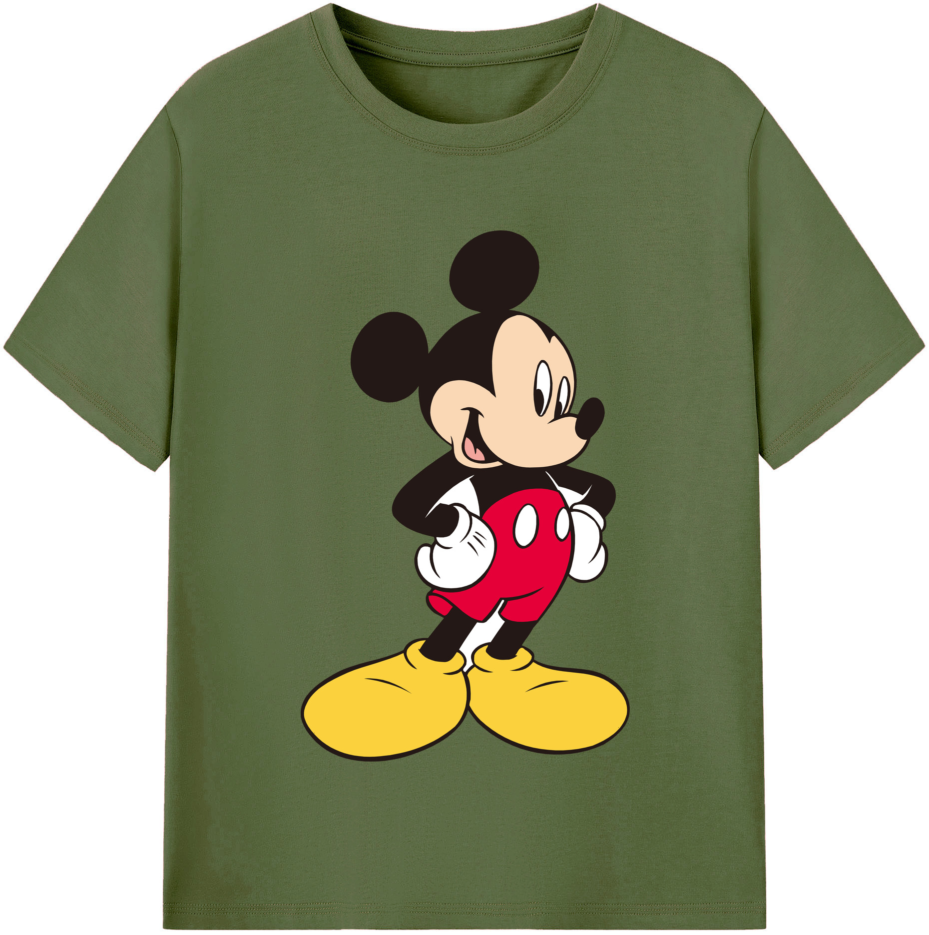 （画像用） ミッキーマウス Mickey Mouse 綿100％半袖Tシャツ（フロントプリント）